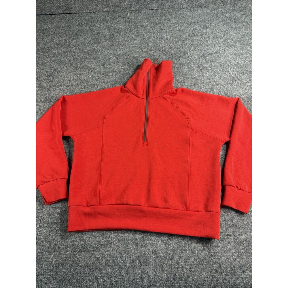 Spanx AirEssentials Half‑Zip Pullover Women’s Medium Red Lightweight Soft - Picture 2 of 8